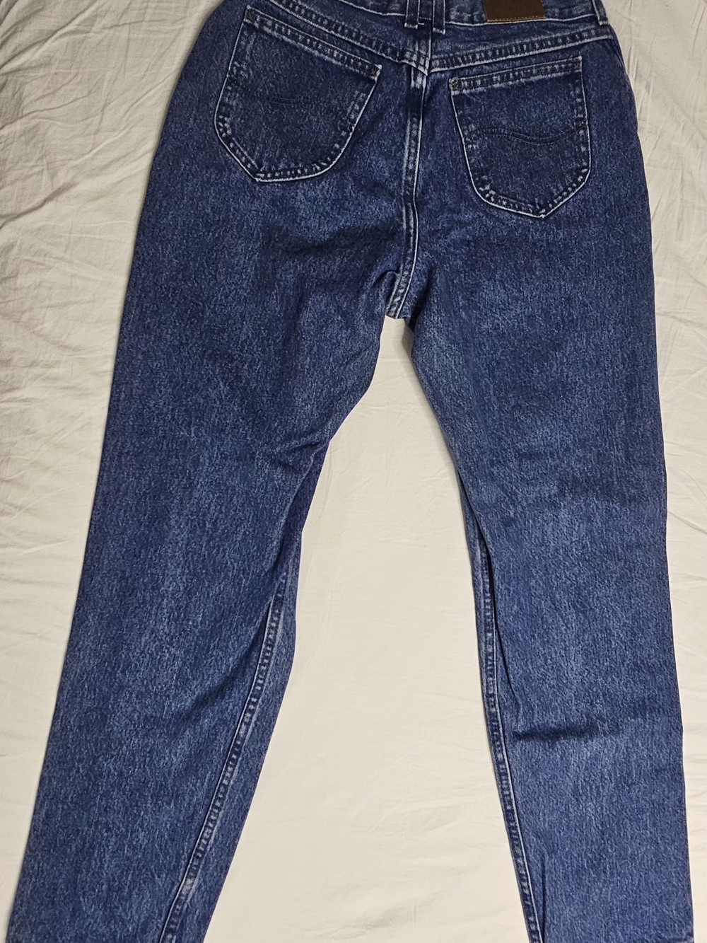 Lee Vintage Mom High-Waist Dark Blue Denim Jeans 100% Cotton